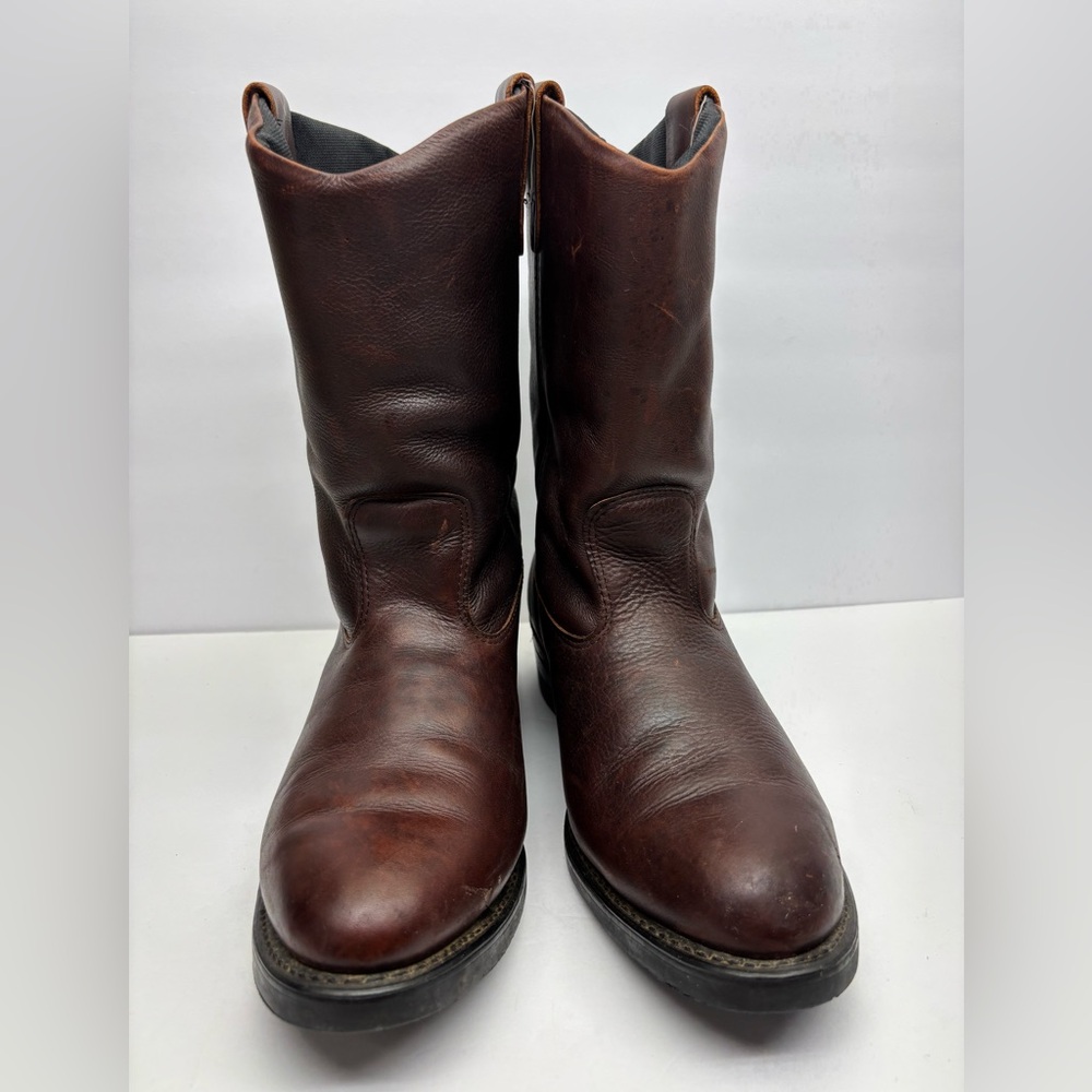 Double H Men's Classic Brown Leather Pull-On Boots, SZ 12 - 2E